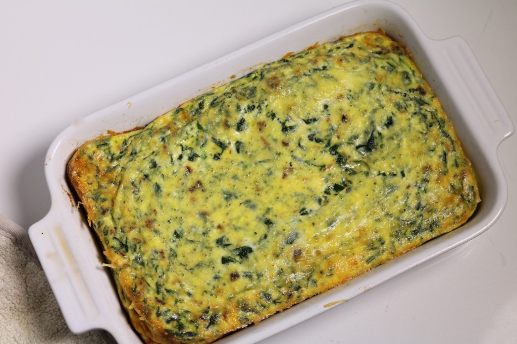 Spinach and Ricotta Egg Bake Three Hungry Boys